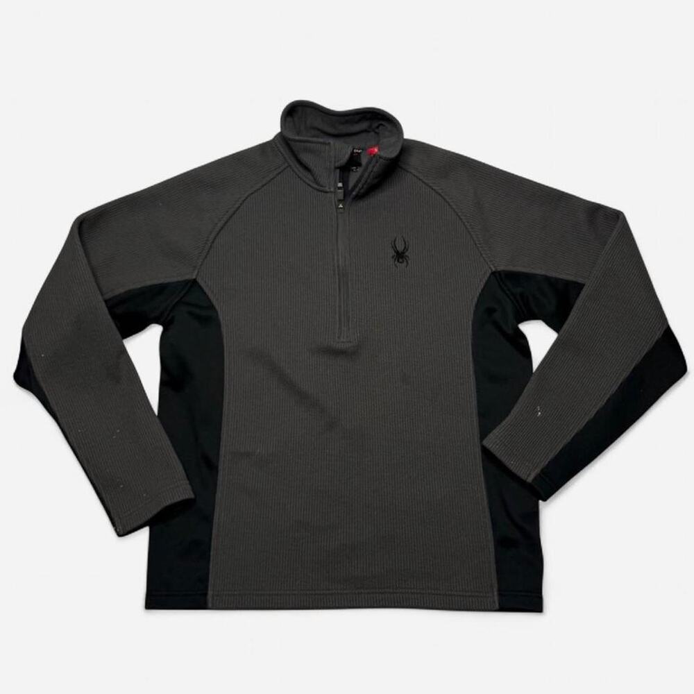 Spyder Core Sweater 1/4 Zip Fleece Pullover Gray Black Men’s Small Thermal